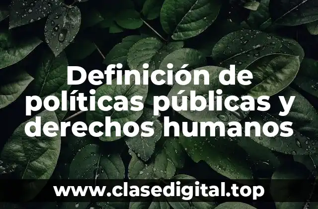 Definición técnica de políticas públicas