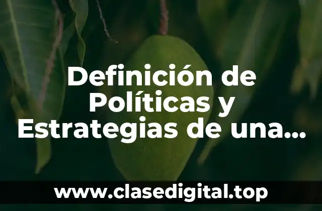 Definición de Políticas y Estrategias de una Empresa
