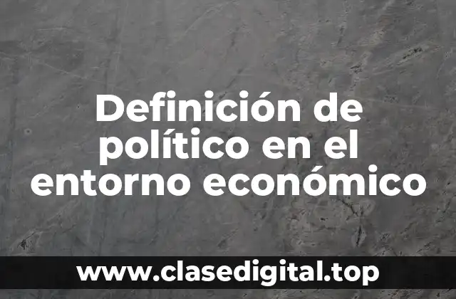 Definición de político en el entorno económico