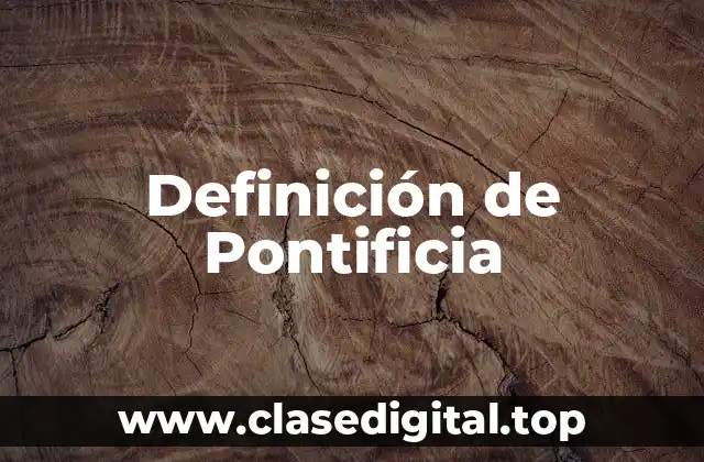 Definición de Pontificia