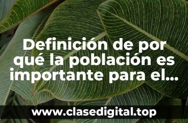 Definición de por qué la población es importante para el estado