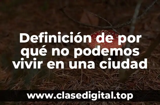 Definición de por qué no podemos vivir en una ciudad