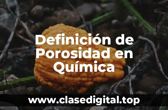 ✴️ Definición Técnica de Porosidad en Química