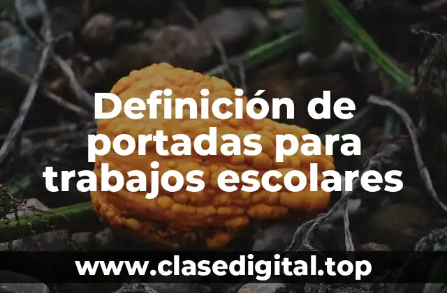 Definición de portadas para trabajos escolares