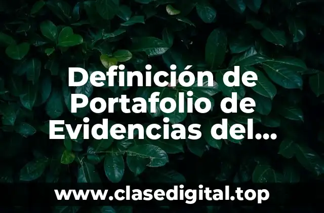 Definición de Portafolio de Evidencias del Docente