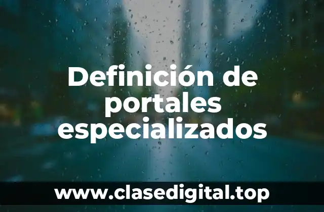 Definición de portales especializados