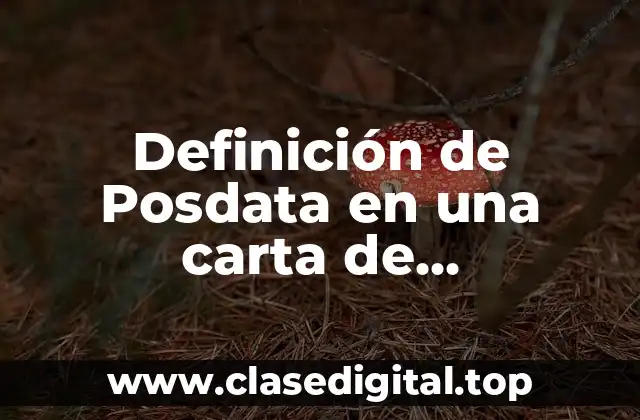 Definición de Posdata en una carta de presentación en inglés