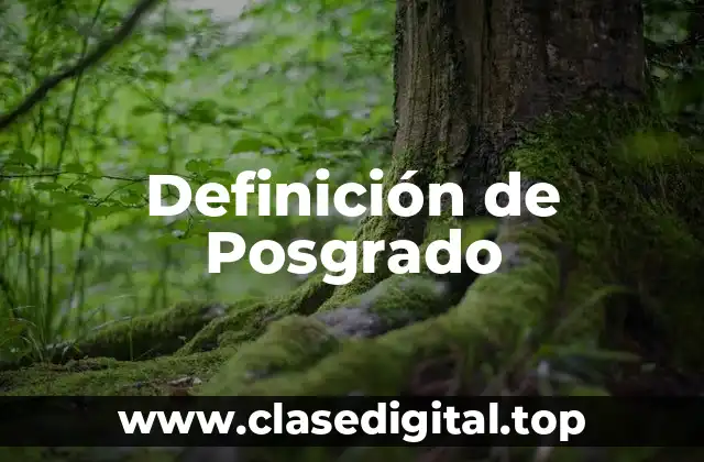 Definición de Posgrado