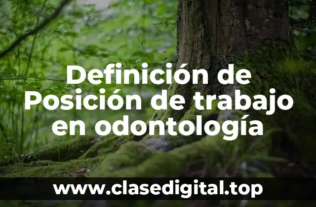 Definición de Posición de trabajo en odontología