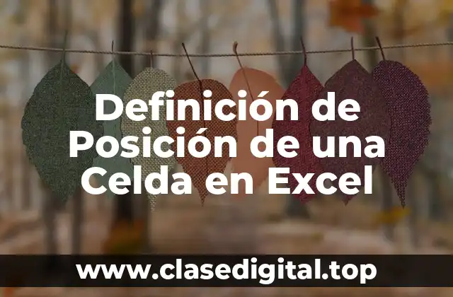 Definición de Posición de una Celda en Excel