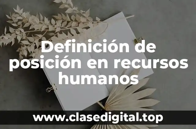 Definición de posición en recursos humanos