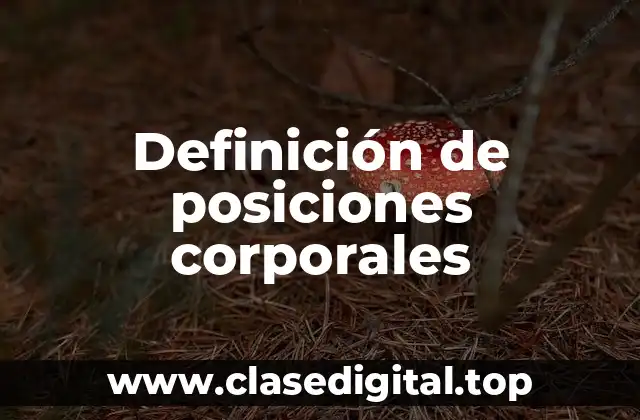 Definición de posiciones corporales