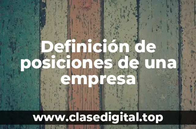 Definición de posiciones de una empresa