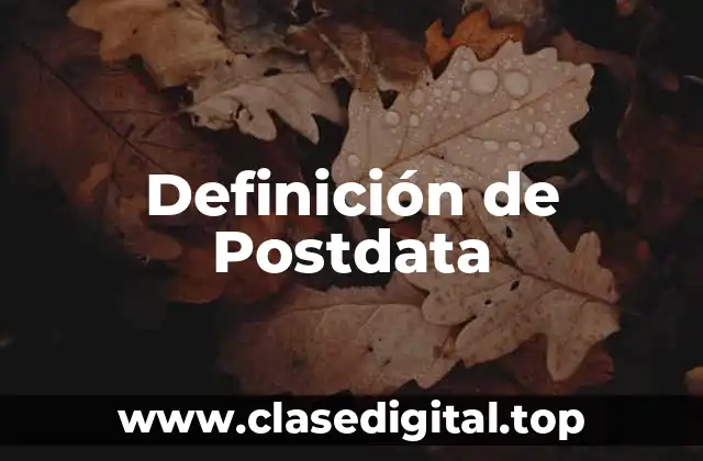 Definición de Postdata