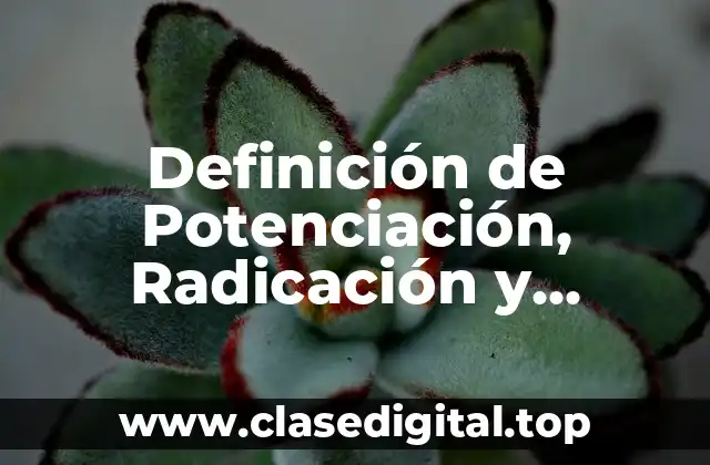 Definición de Potenciación, Radicación y Logaritmación