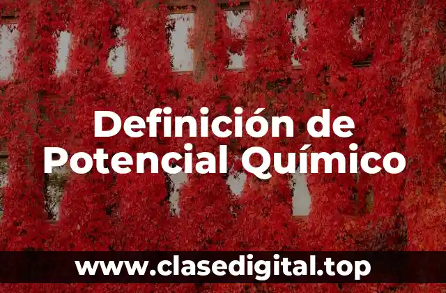 Definición Técnica de Potencial Químico