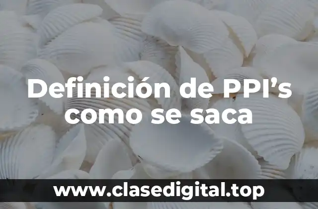 Definición de PPI’s como se saca