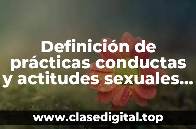 Definición de prácticas conductas y actitudes sexuales en diferentes culturas
