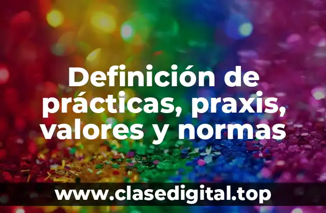 Definición de prácticas, praxis, valores y normas