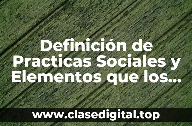 Definición de Practicas Sociales y Elementos que los Componen