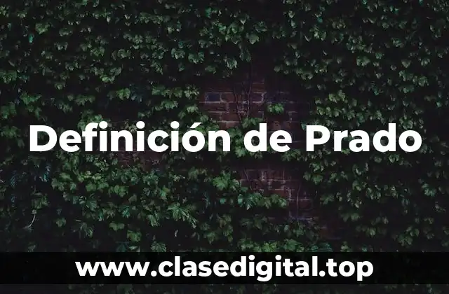 Definición de Prado