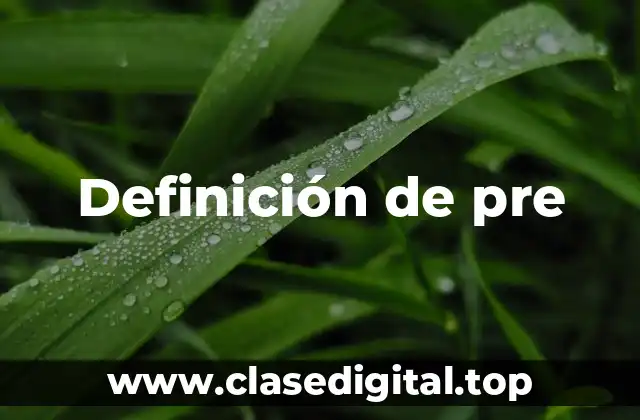 Definición de pre