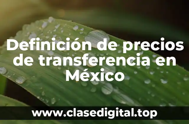 Definición de precios de transferencia en México