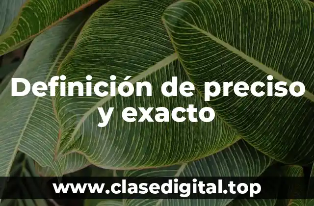 Definición de preciso y exacto