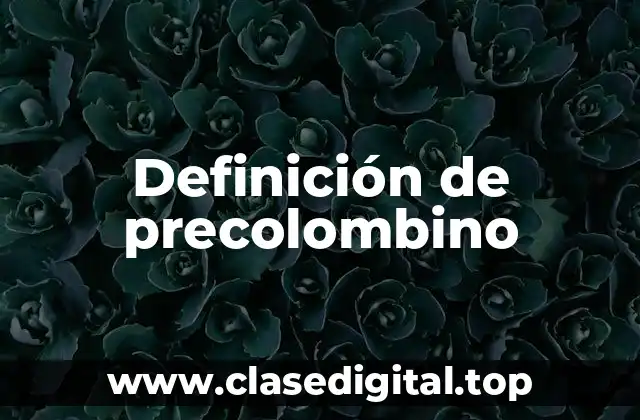 Definición de precolombino