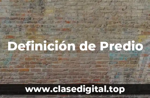 Definición de Predio