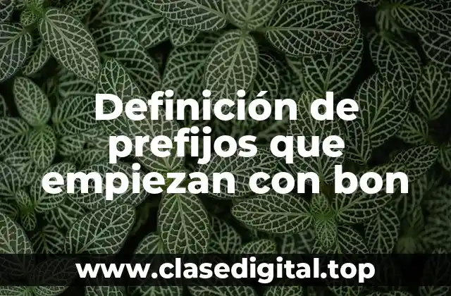 Ejemplos de prefijos que empiezan con bon