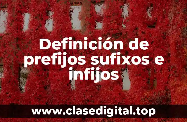 Definición de prefijos sufixos e infijos
