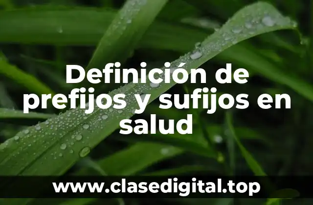 Definición de prefijos y sufijos en salud