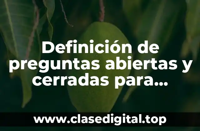 Definición de preguntas abiertas y cerradas para primaria