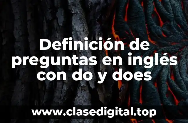 Definición de preguntas en inglés con do y does