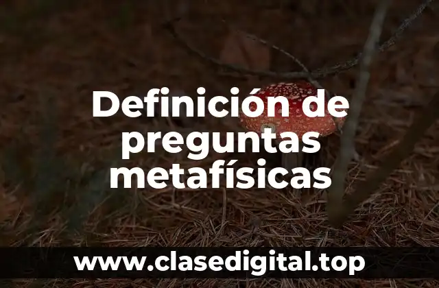 Definición de preguntas metafísicas