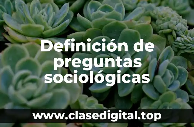Ejemplos de preguntas sociológicas