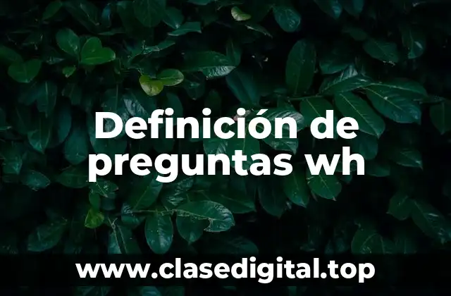 Definición de preguntas wh