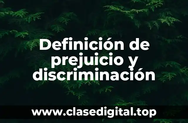 Definición de prejuicio y discriminación