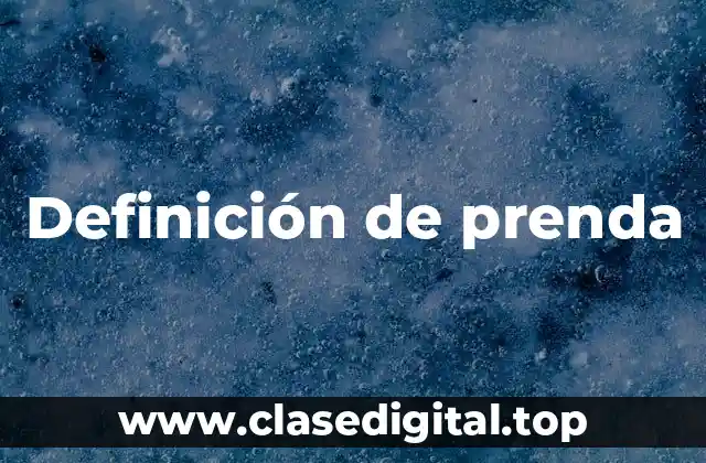 Definición de prenda