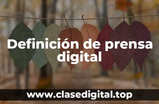 Definición de prensa digital