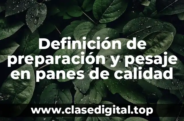 Definición de preparación y pesaje en panes de calidad