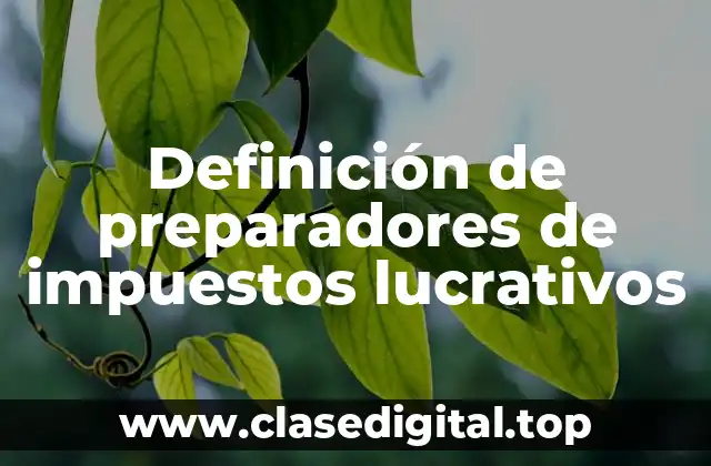 Definición de preparadores de impuestos lucrativos