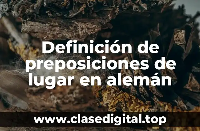 Definición de preposiciones de lugar en alemán