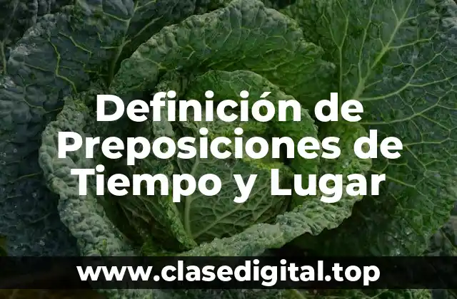 Definición de Preposiciones de Tiempo y Lugar