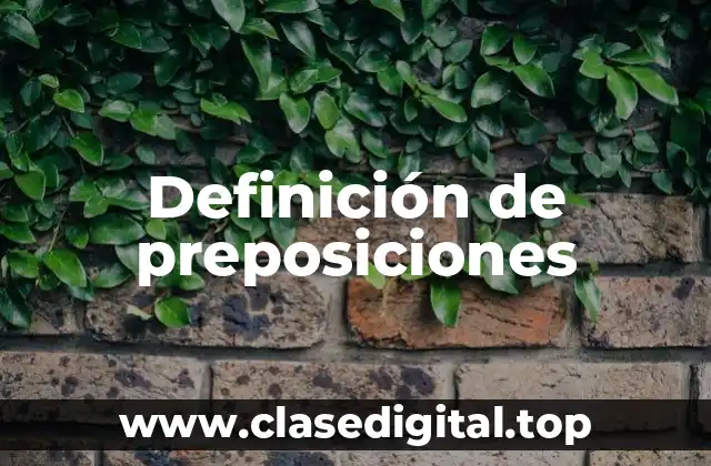Definición de preposiciones