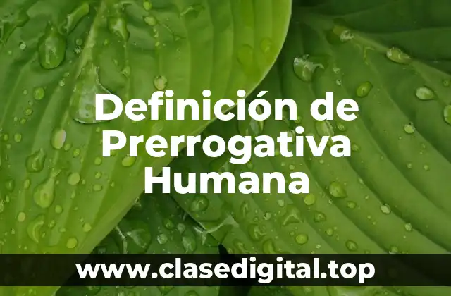 Definición de Prerrogativa Humana
