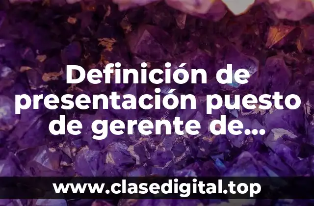 Definición de presentación puesto de gerente de proyecto de construcción