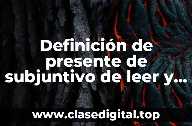 Definición de presente de subjuntivo de leer y escribir y completar