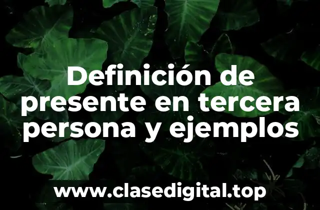 Definición de presente en tercera persona y ejemplos
